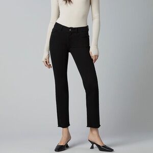 DL1961 Mara Straight Jeans Size 25 Black MidRise Instasculpt Stretch Crop Casual